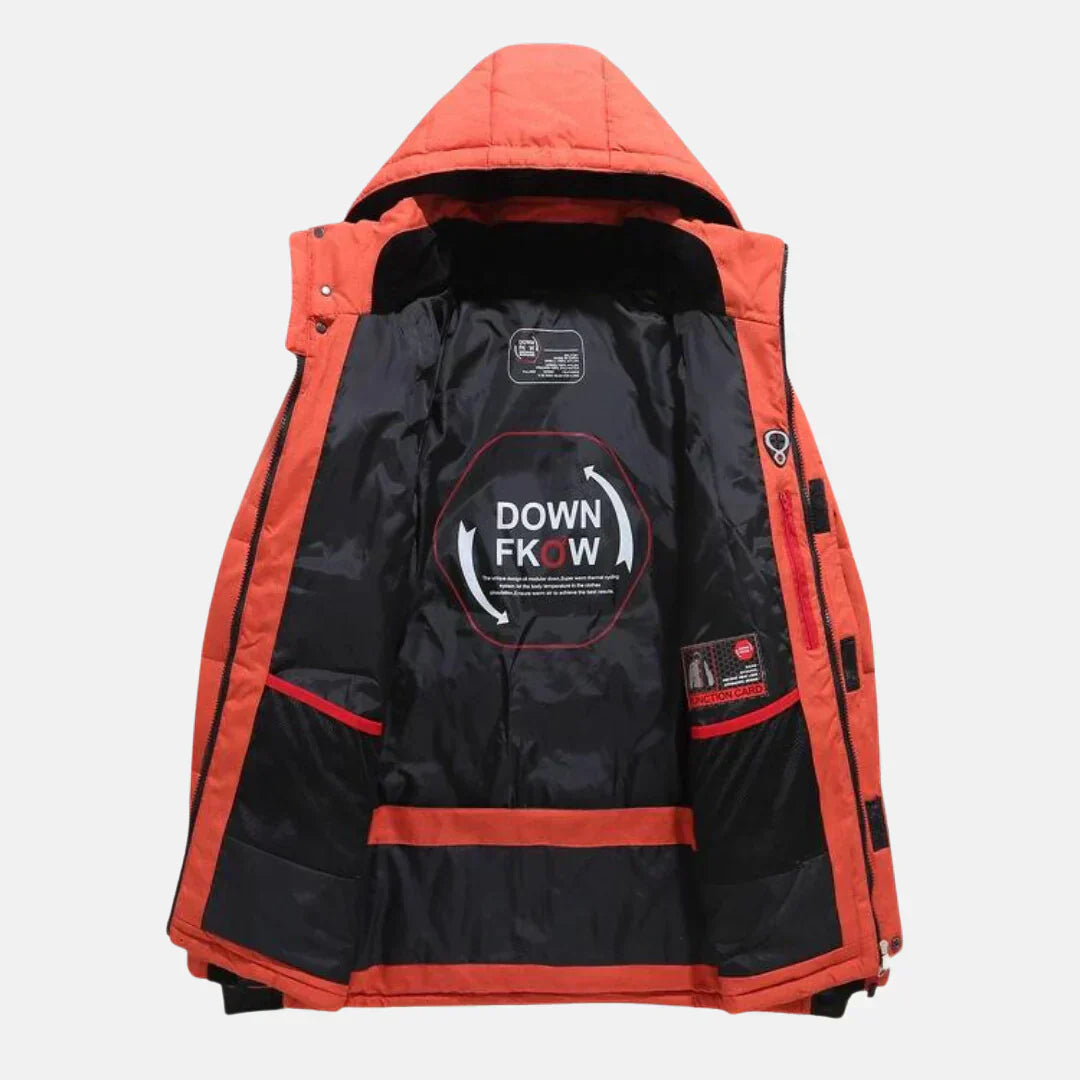 Heren winterjas met verlengde zoom