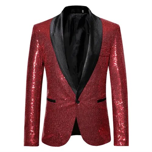 Heren blazer met pailletten en opvallend silhouet