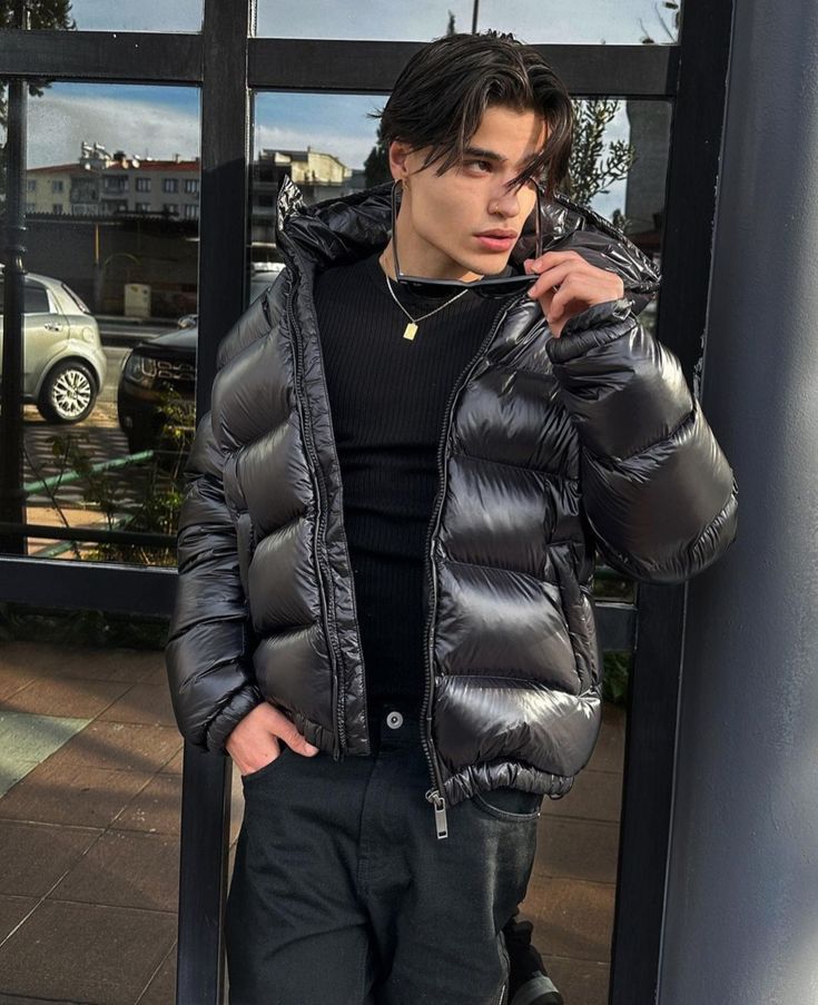 Heren winterjas met stevige kraag