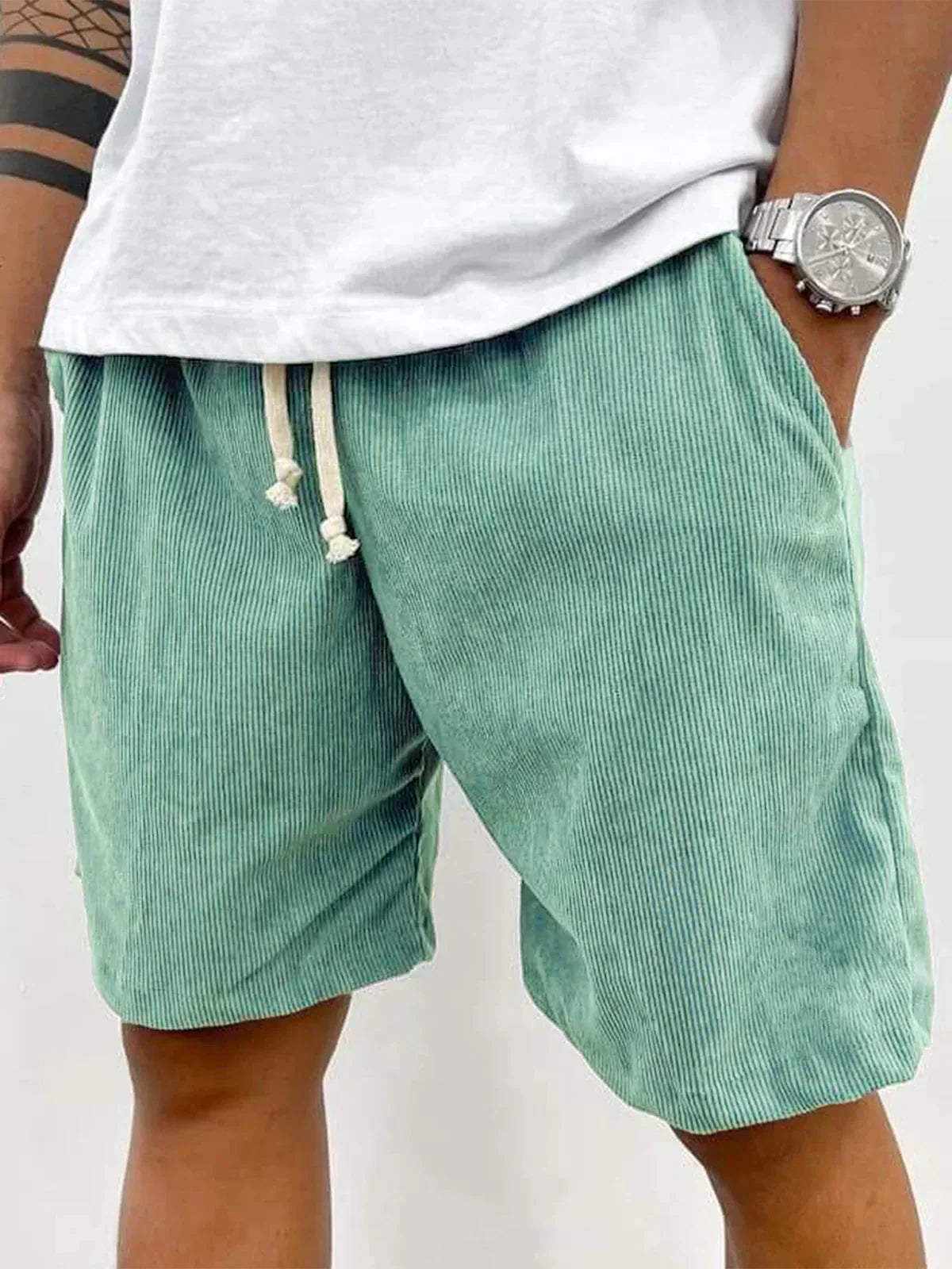 Heren shorts met ceintuurlussen en zijzakken