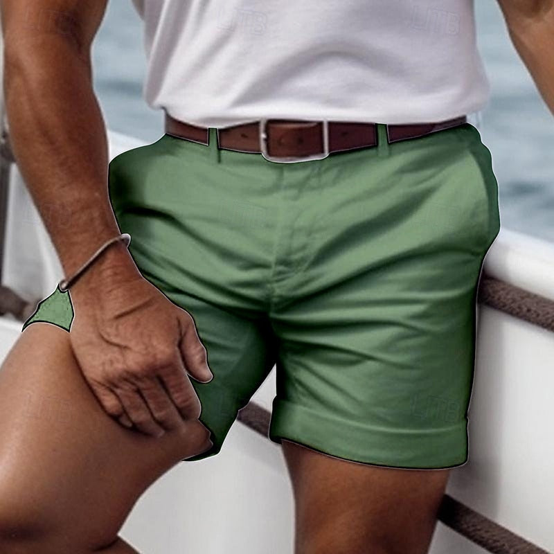 Heren zomershorts met ingewerkte tailleband en rechte zoom