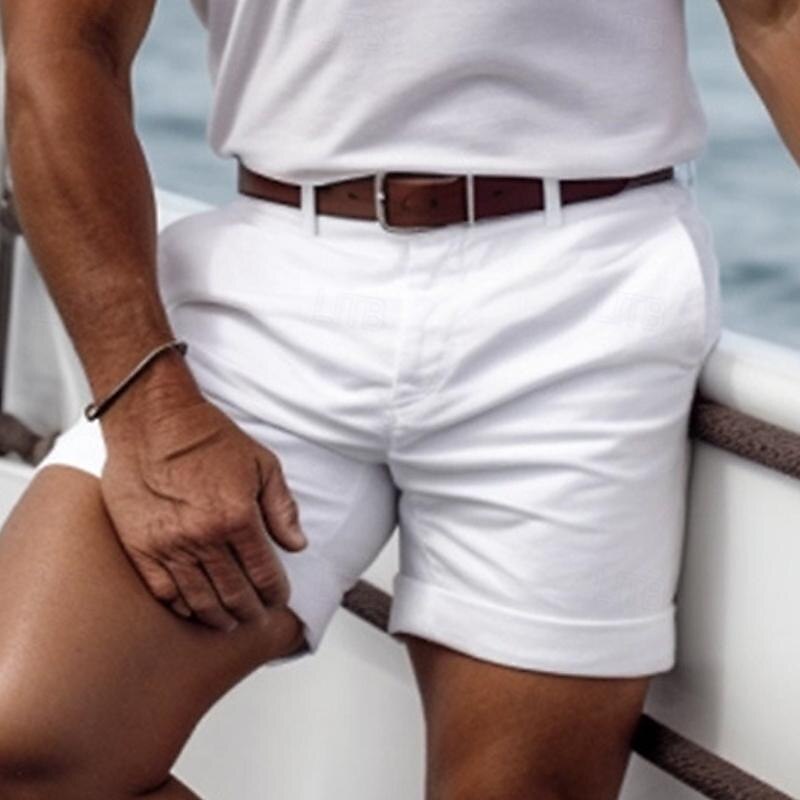 Heren zomershorts met ingewerkte tailleband en rechte zoom