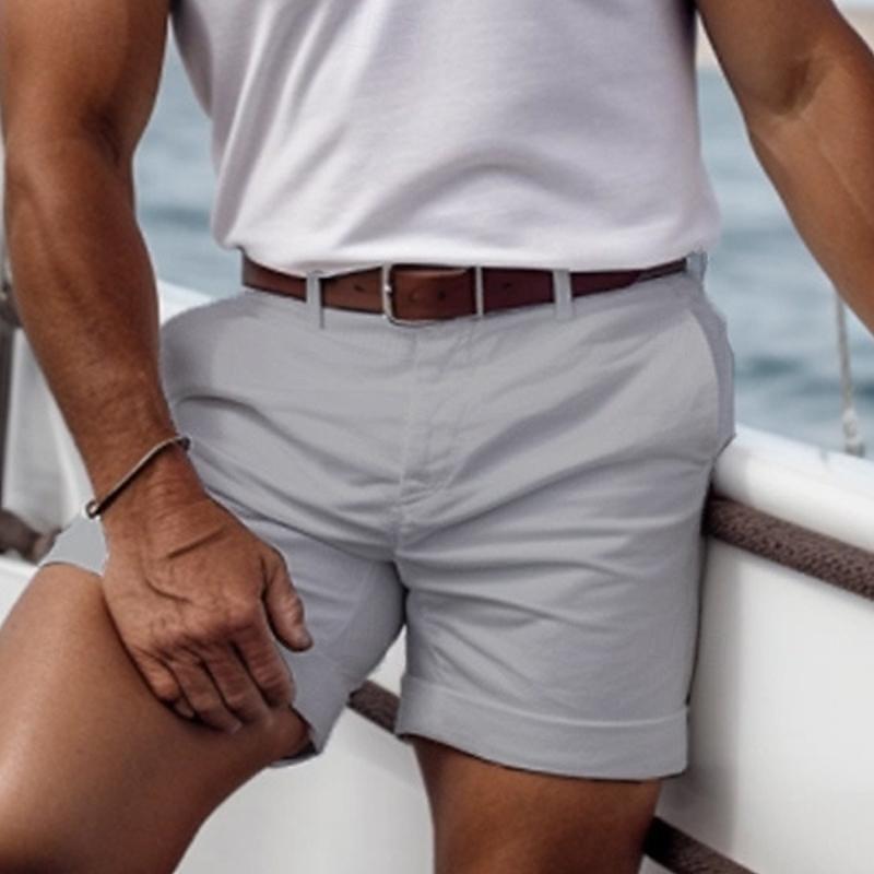 Heren zomershorts met ingewerkte tailleband en rechte zoom