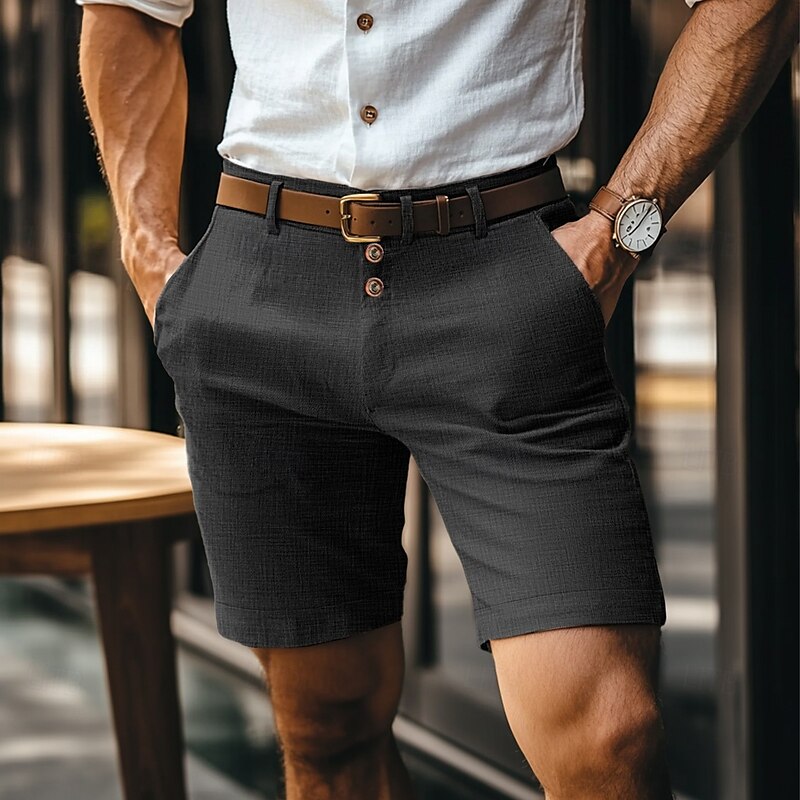 Heren shorts met knoopjessluiting en zijzakken