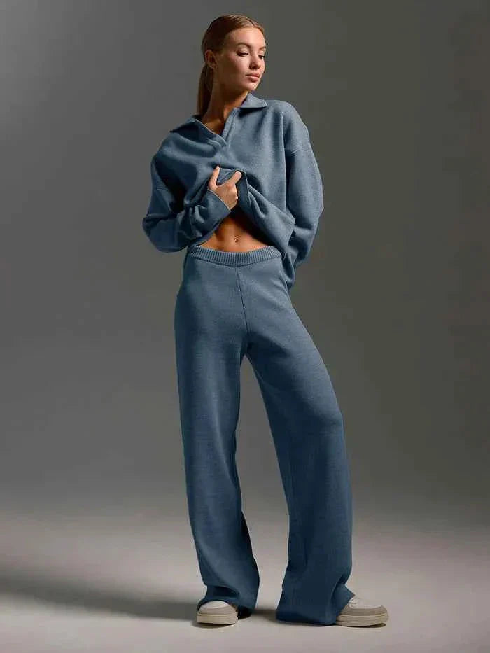 Dames set met trui en wijde broek