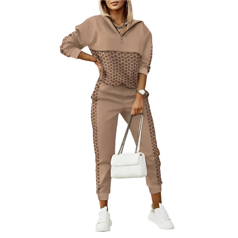 Dames 2-delige loungewear set met lange mouwen en losse broek