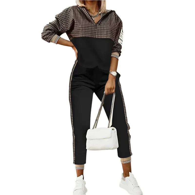 Dames 2-delige loungewear set met lange mouwen en losse broek
