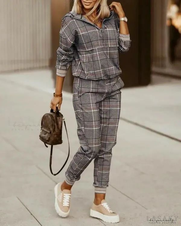 Dames 2-delige loungewear set met lange mouwen en losse broek