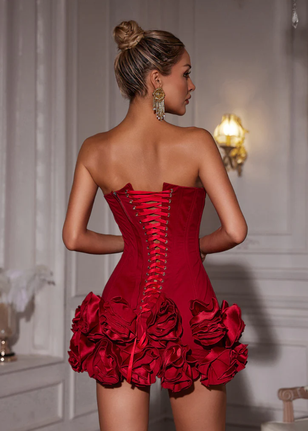 Dames mini-jurk met corsettop