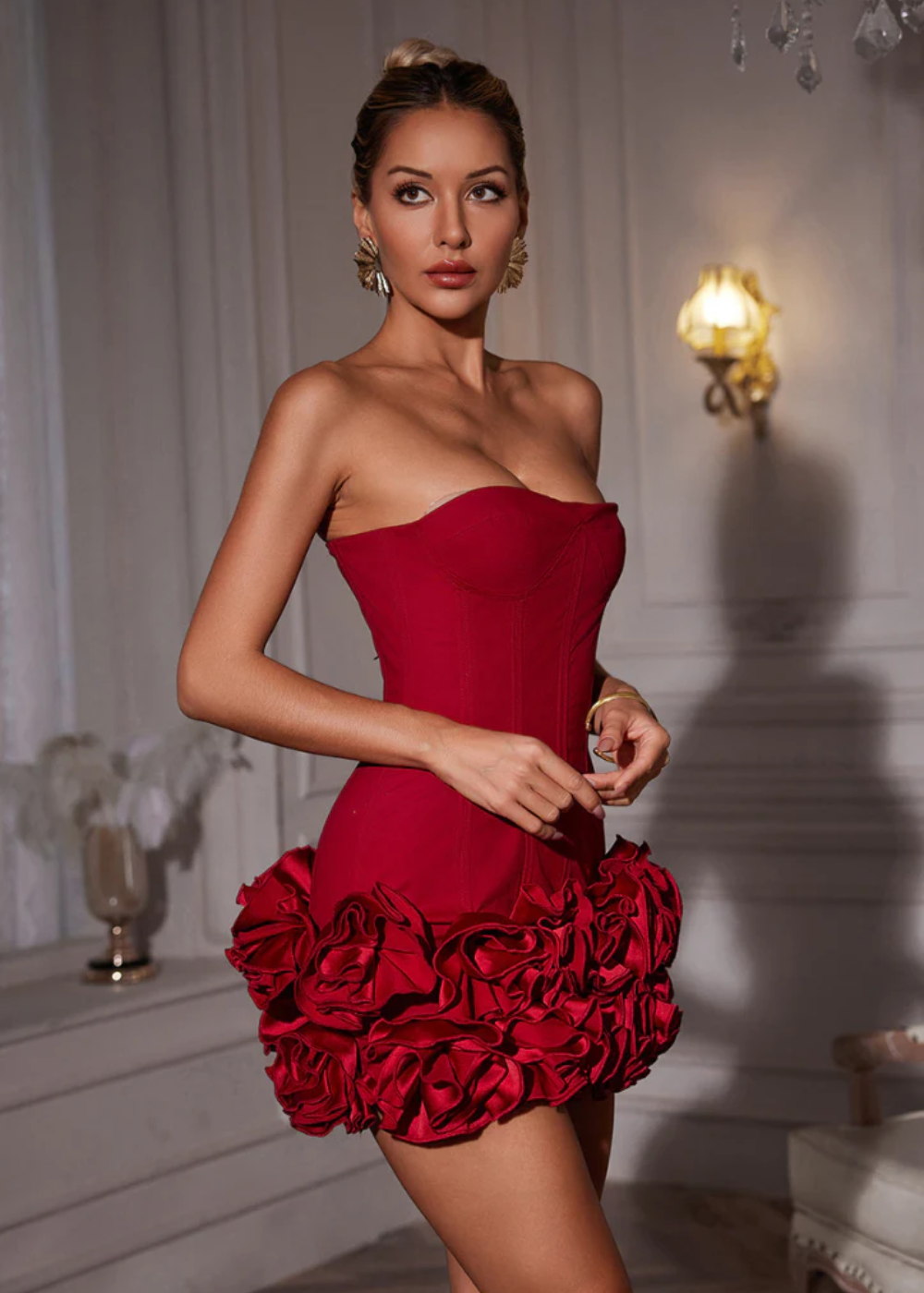 Dames mini-jurk met corsettop