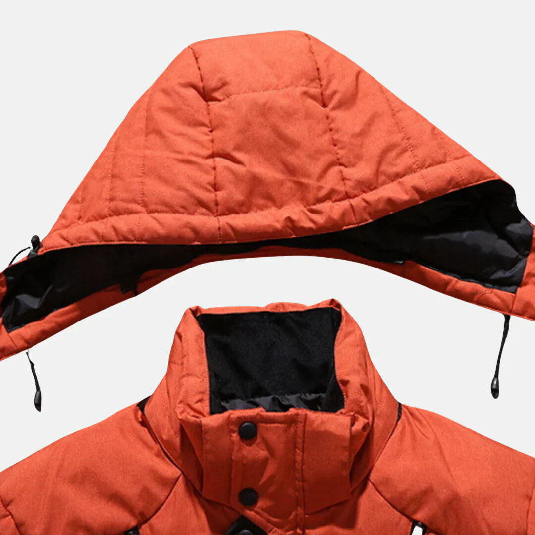 Heren winterjas met verlengde zoom