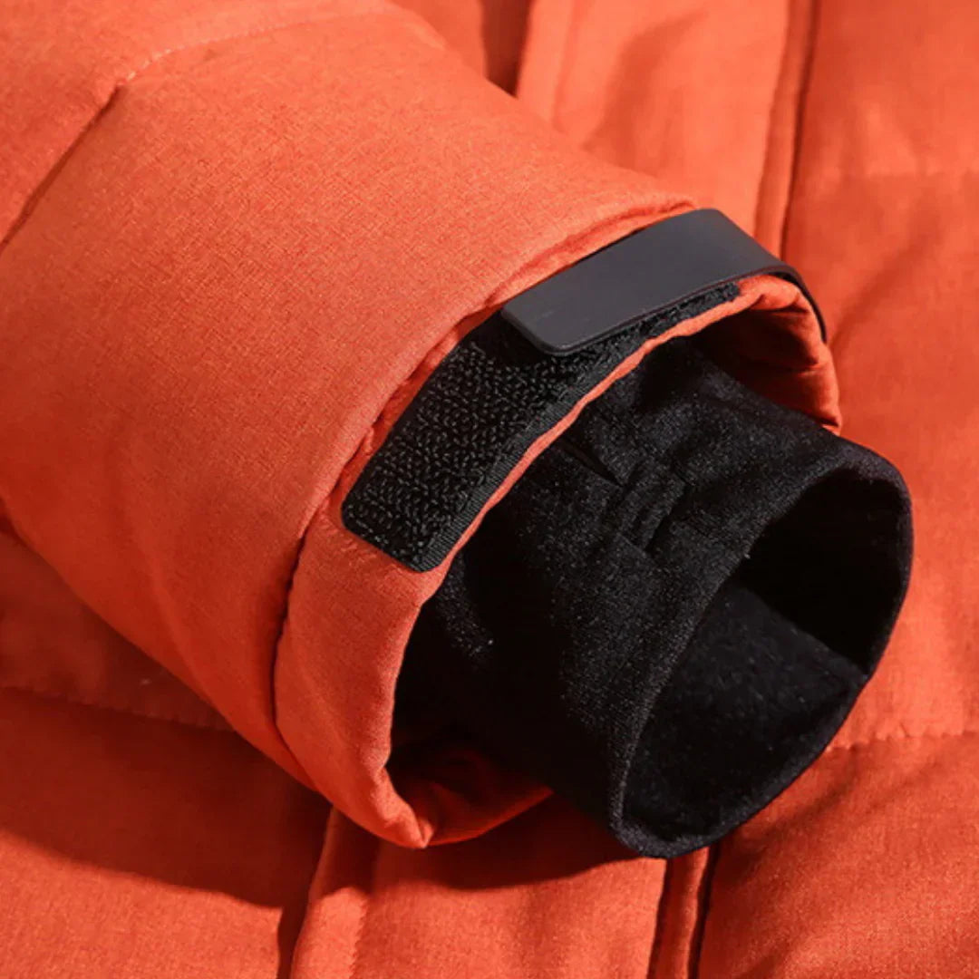 Heren winterjas met verlengde zoom