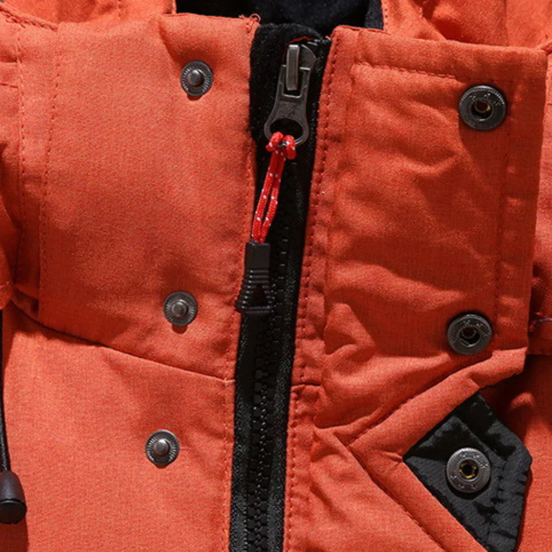 Heren winterjas met verlengde zoom