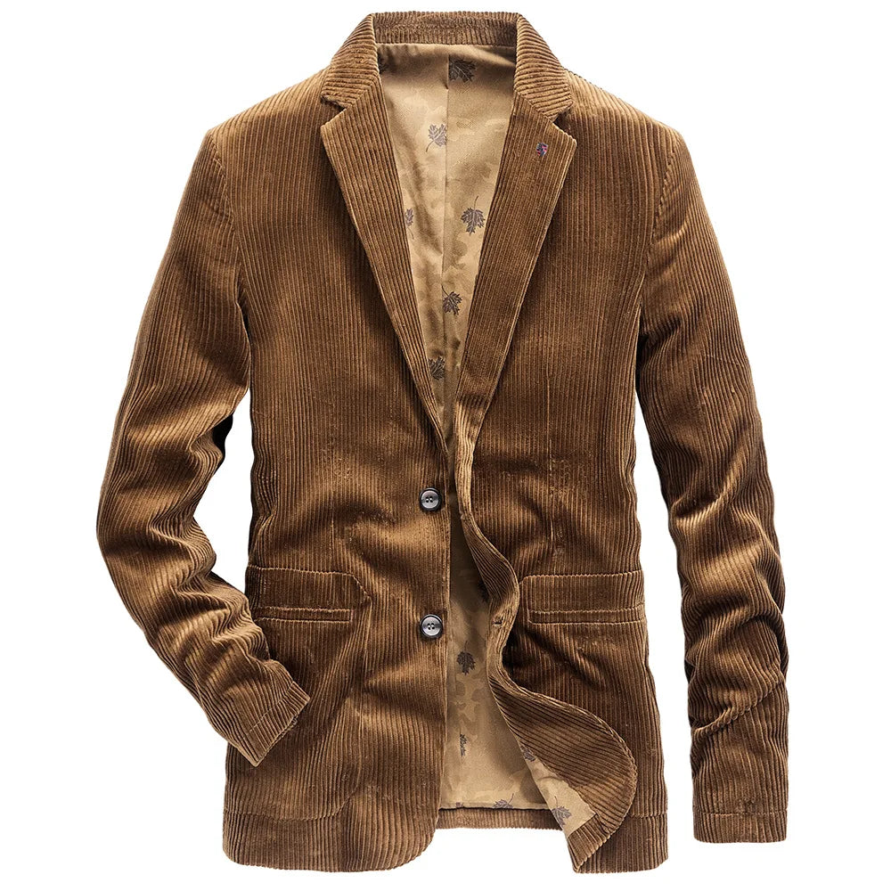 Heren corduroy jack met retro afwerking en strakke snit