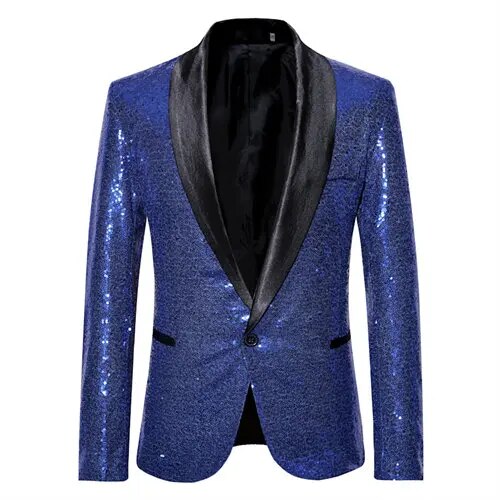 Heren blazer met pailletten en opvallend silhouet