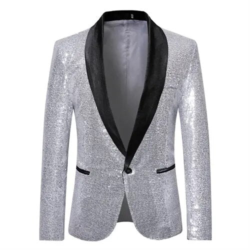 Heren blazer met pailletten en opvallend silhouet