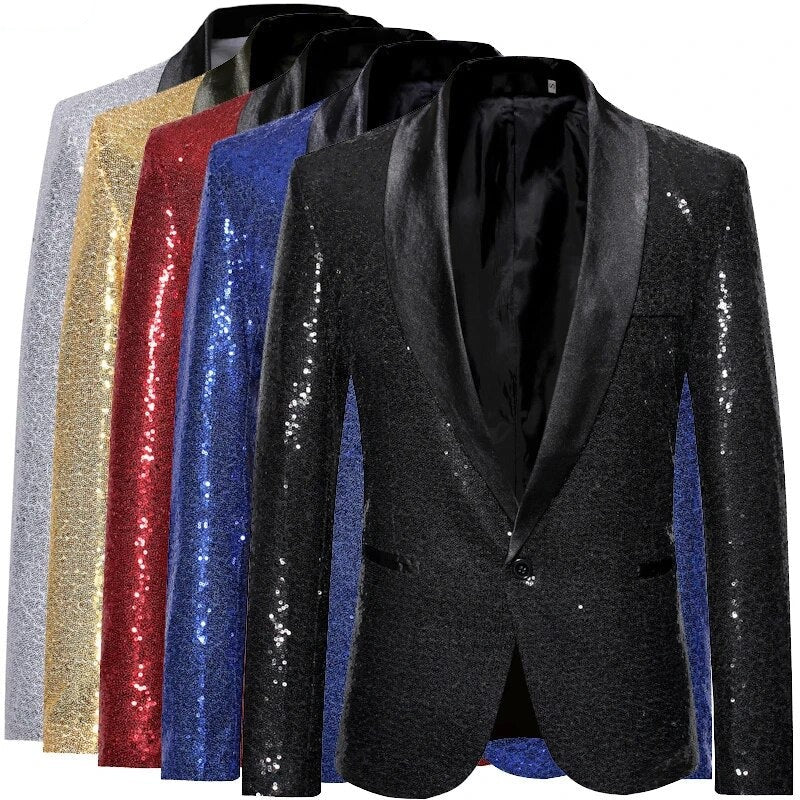 Heren blazer met pailletten en opvallend silhouet