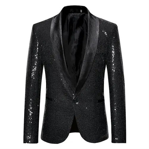 Heren blazer met pailletten en opvallend silhouet