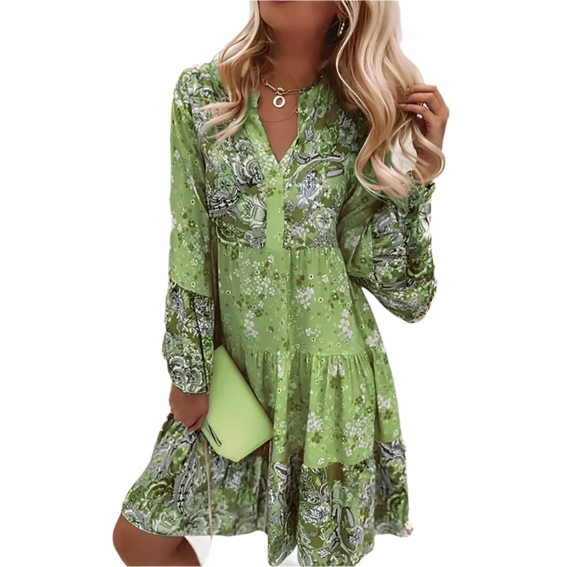 Dames maxi jurk in boho stijl met vloeiende lijnen