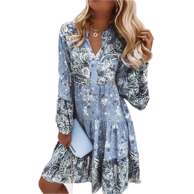 Dames maxi jurk in boho stijl met vloeiende lijnen