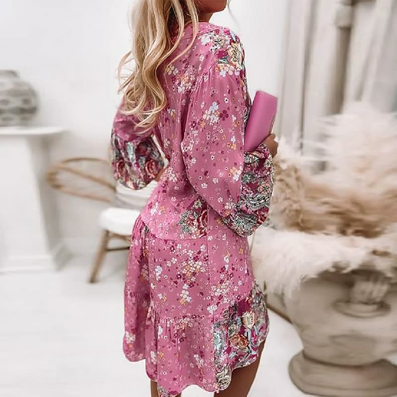 Dames maxi jurk in boho stijl met vloeiende lijnen