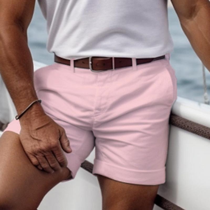 Heren zomershorts met ingewerkte tailleband en rechte zoom