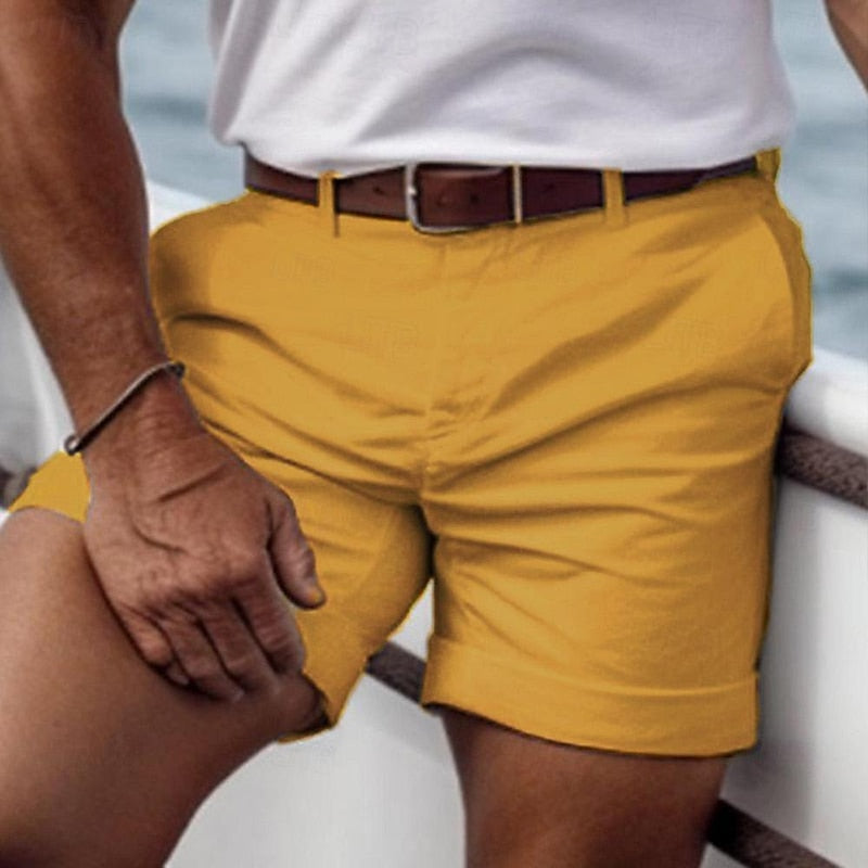 Heren zomershorts met ingewerkte tailleband en rechte zoom