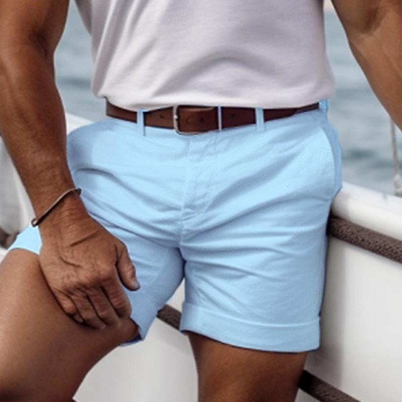 Heren zomershorts met ingewerkte tailleband en rechte zoom