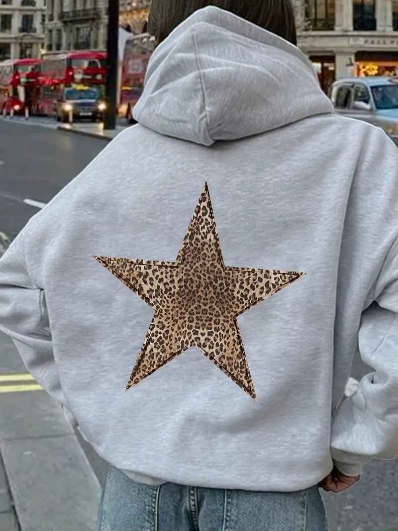 Dames hoodie met overmaat pasvorm en sterdetail