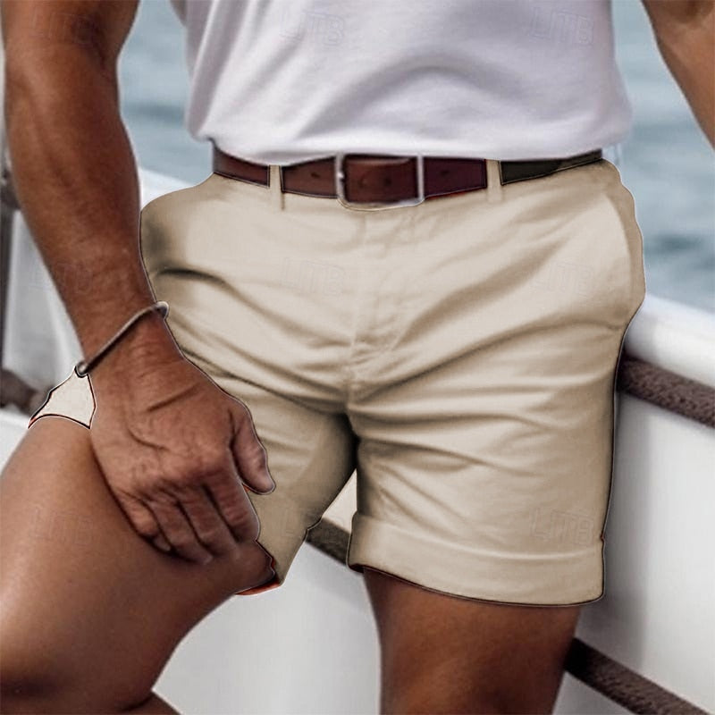 Heren zomershorts met ingewerkte tailleband en rechte zoom